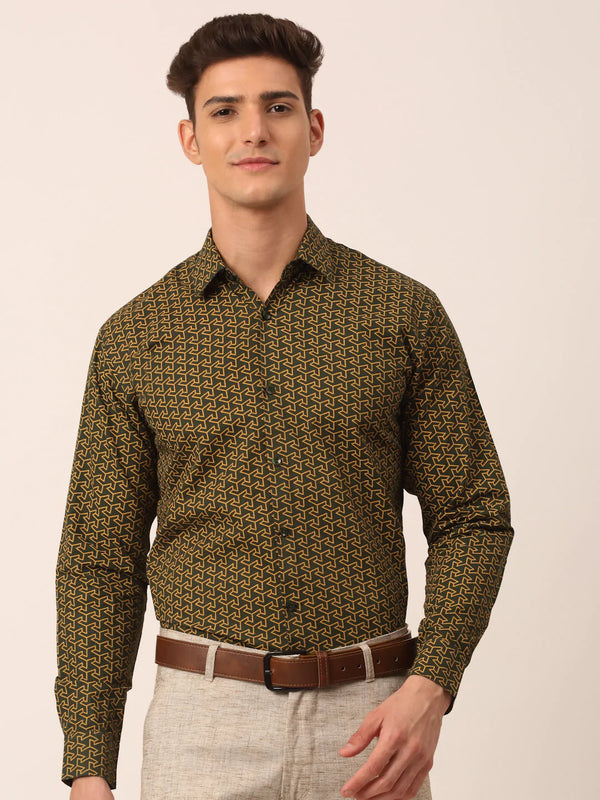 Men's  Cotton Printed Formal Shirts - Taantav