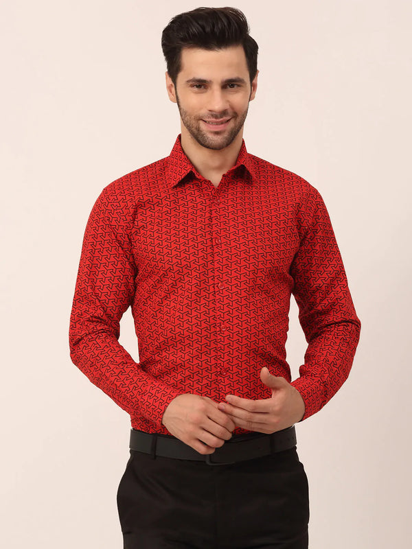 Men's  Cotton Printed Formal Shirts - Taantav