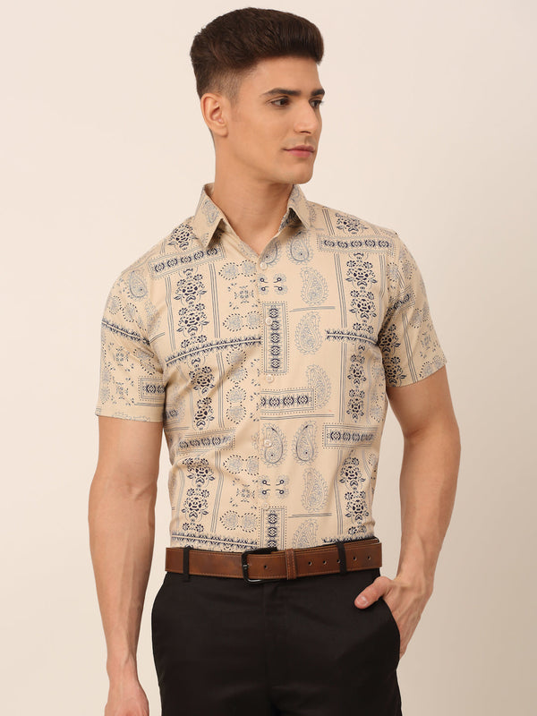 Jashvi Men's Cotton Printed Formal Shirts