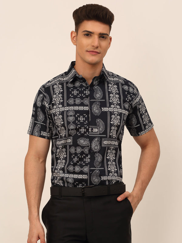 Jashvi Men's Cotton Printed Formal Shirts