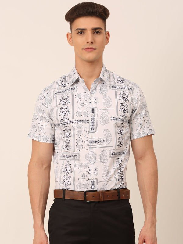 Jashvi Men's Cotton Printed Formal Shirts