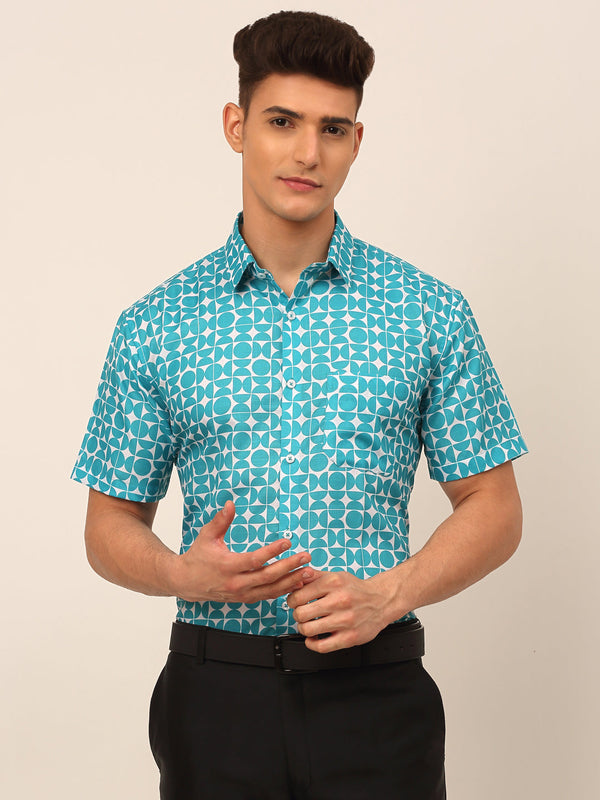 Jashvi Men's Cotton Printed Formal Shirts