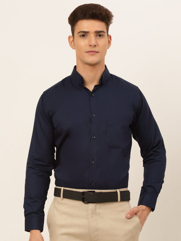 Jashvi Men's Cotton Solid Formal Shirt's