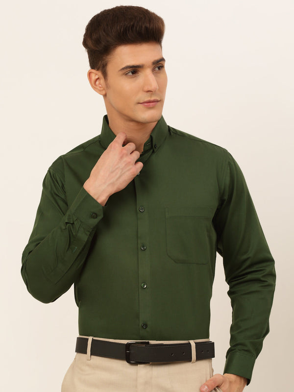 Jashvi Men's Cotton Solid Formal Shirt's