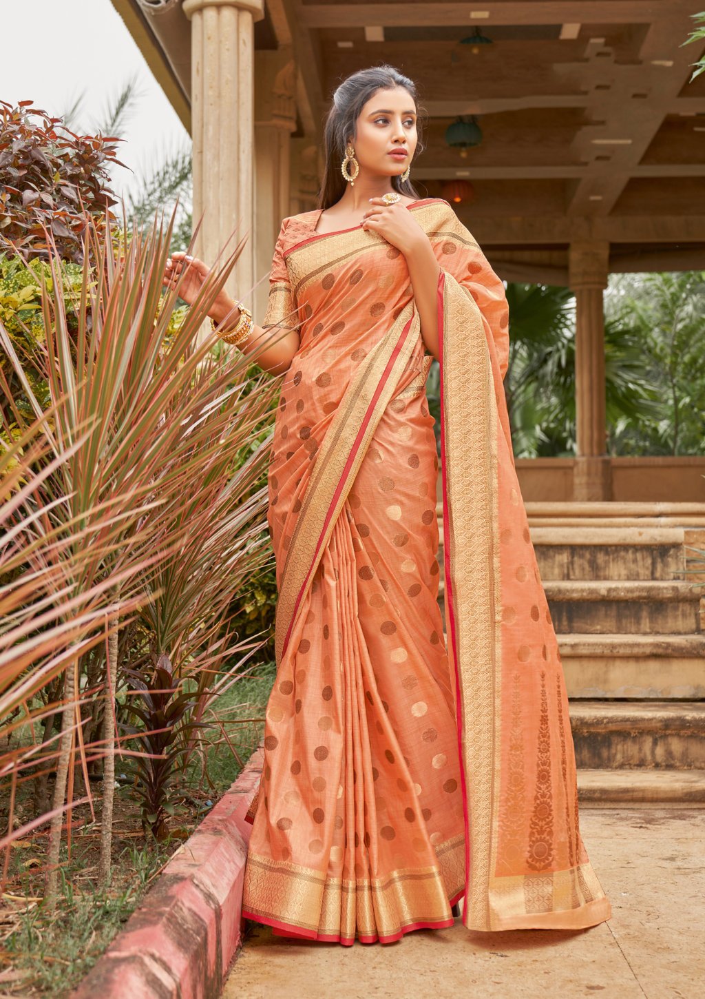 Women's Cotton Handloom Woven Work Traditional Saree - Sangam Prints