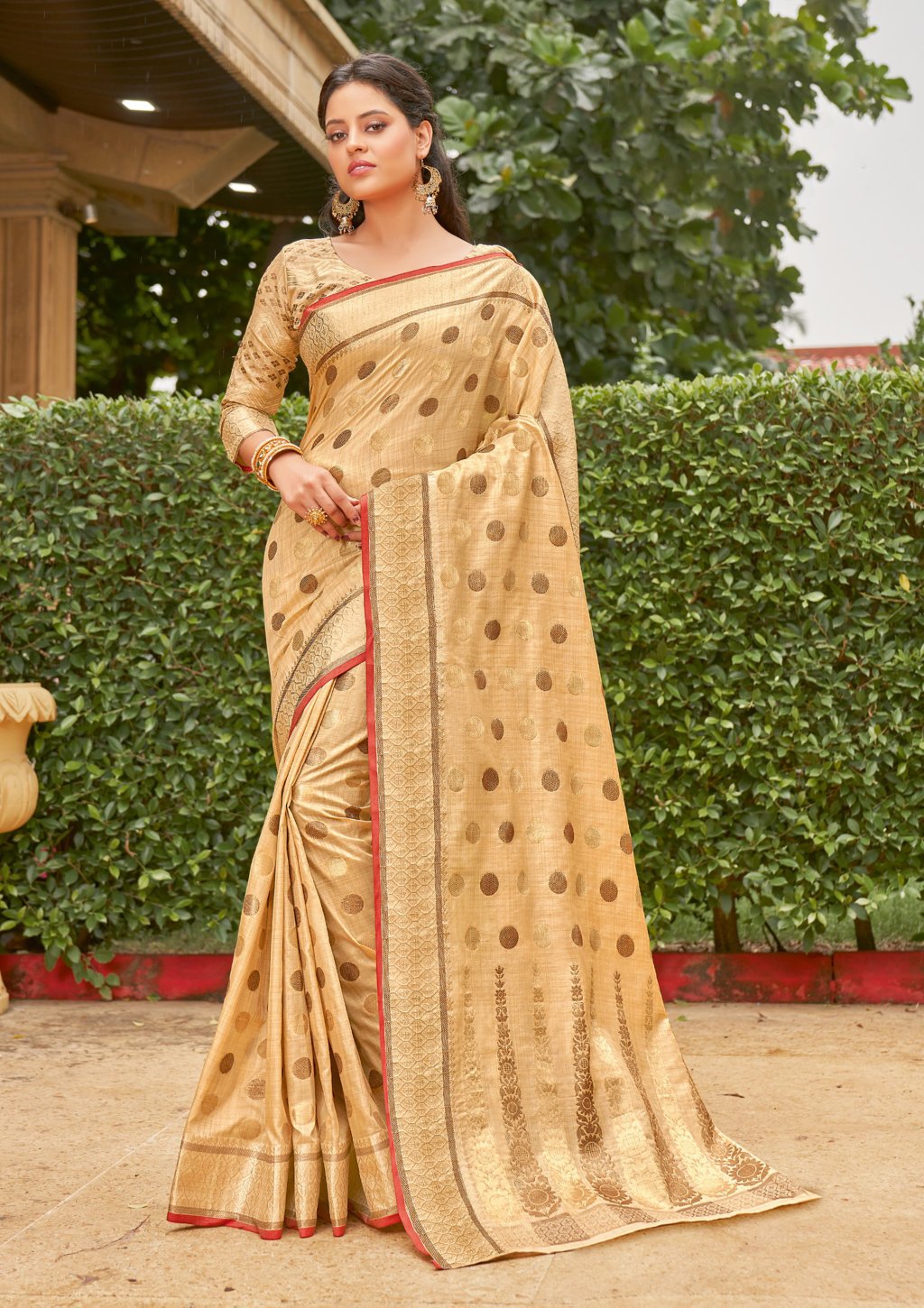 Women's Cotton Handloom Woven Work Traditional Saree - Sangam Prints