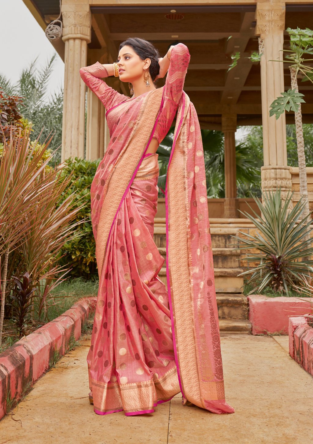 Women's Cotton Handloom Woven Work Traditional Saree - Sangam Prints