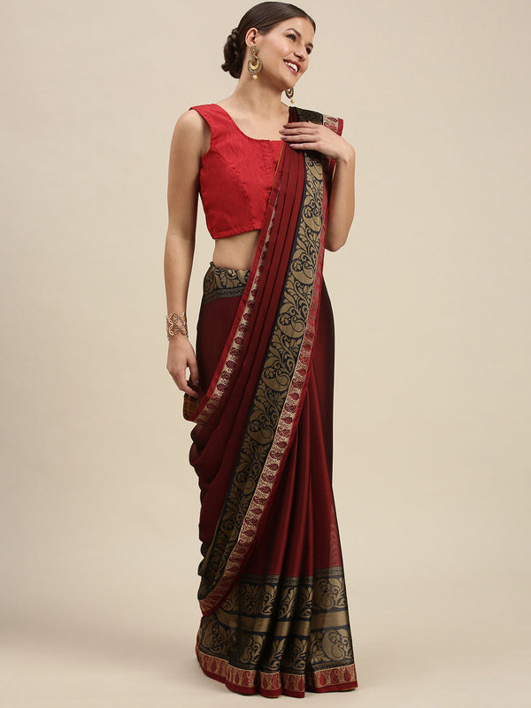 Women's Red Rangoli Silk Printed Daily Wear Saree - Sangam Prints