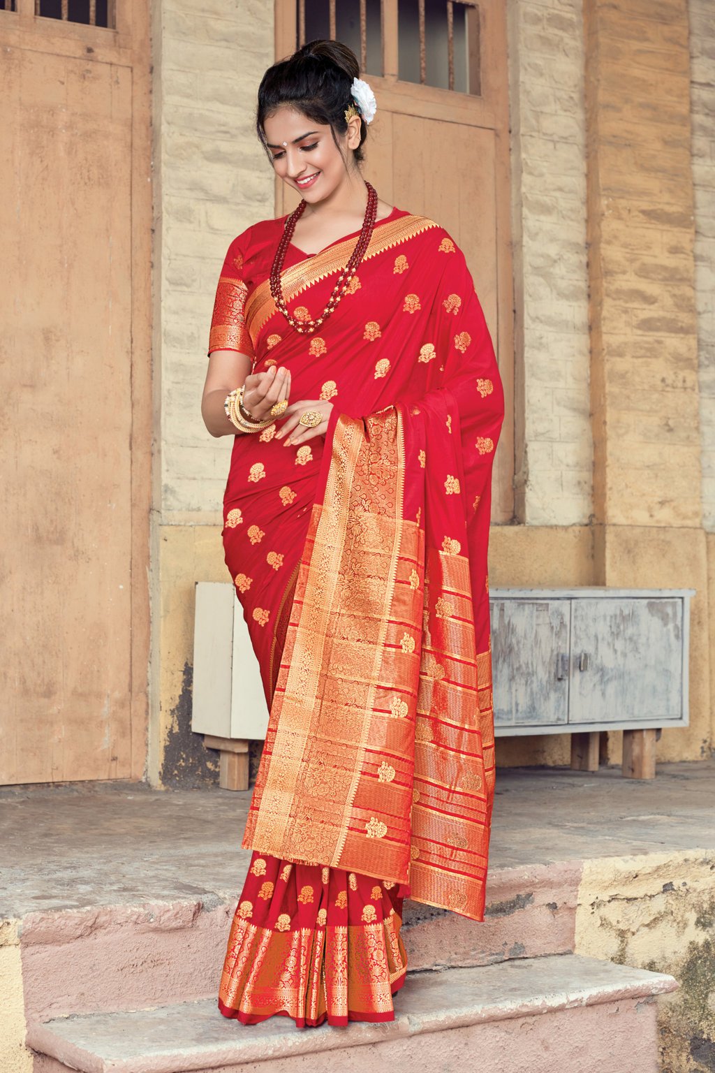 Women's Silk Zari Work Traditional Saree - Sangam Prints