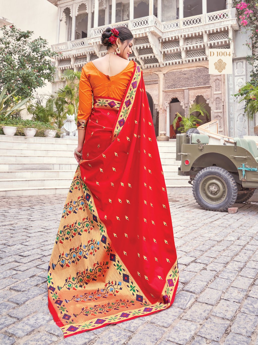 Women's Silk Woven Work Traditional Saree - Sangam Prints