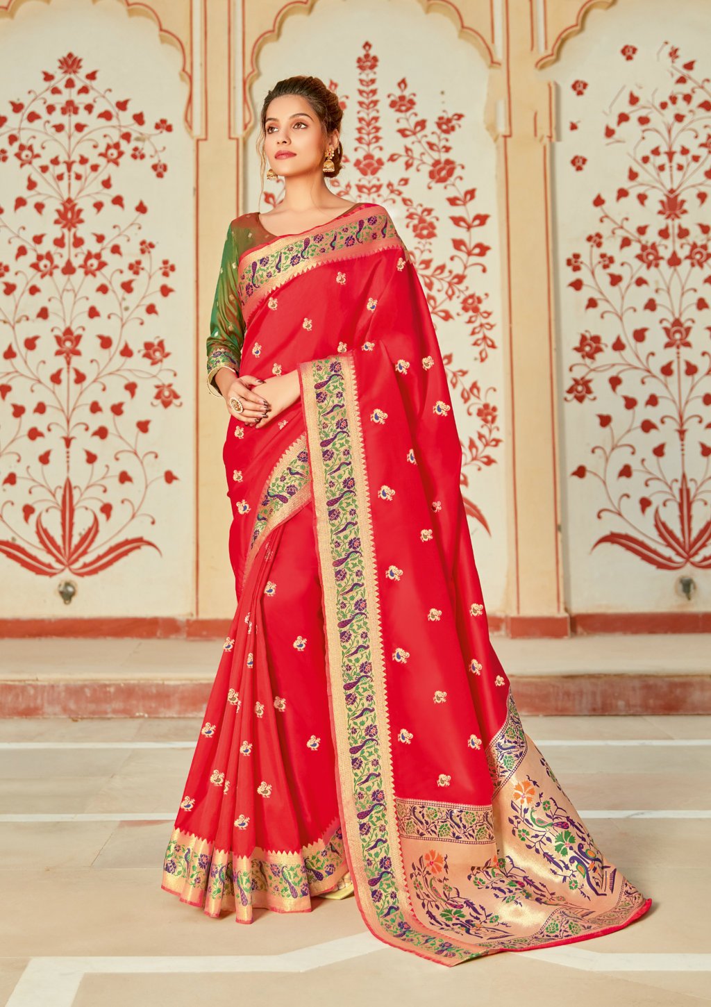 Women's Woven Rich Pallu Work Traditional Saree - Sangam Prints