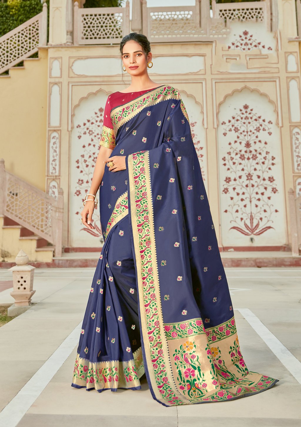 Women's Woven Rich Pallu Work Traditional Saree - Sangam Prints