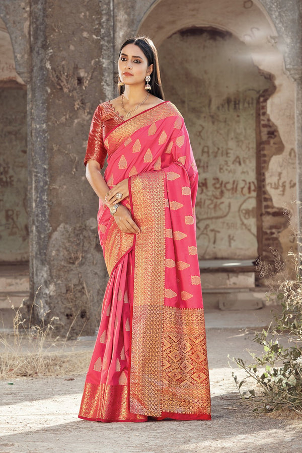 Women's Silk Woven Work Traditional Saree - Sangam Prints