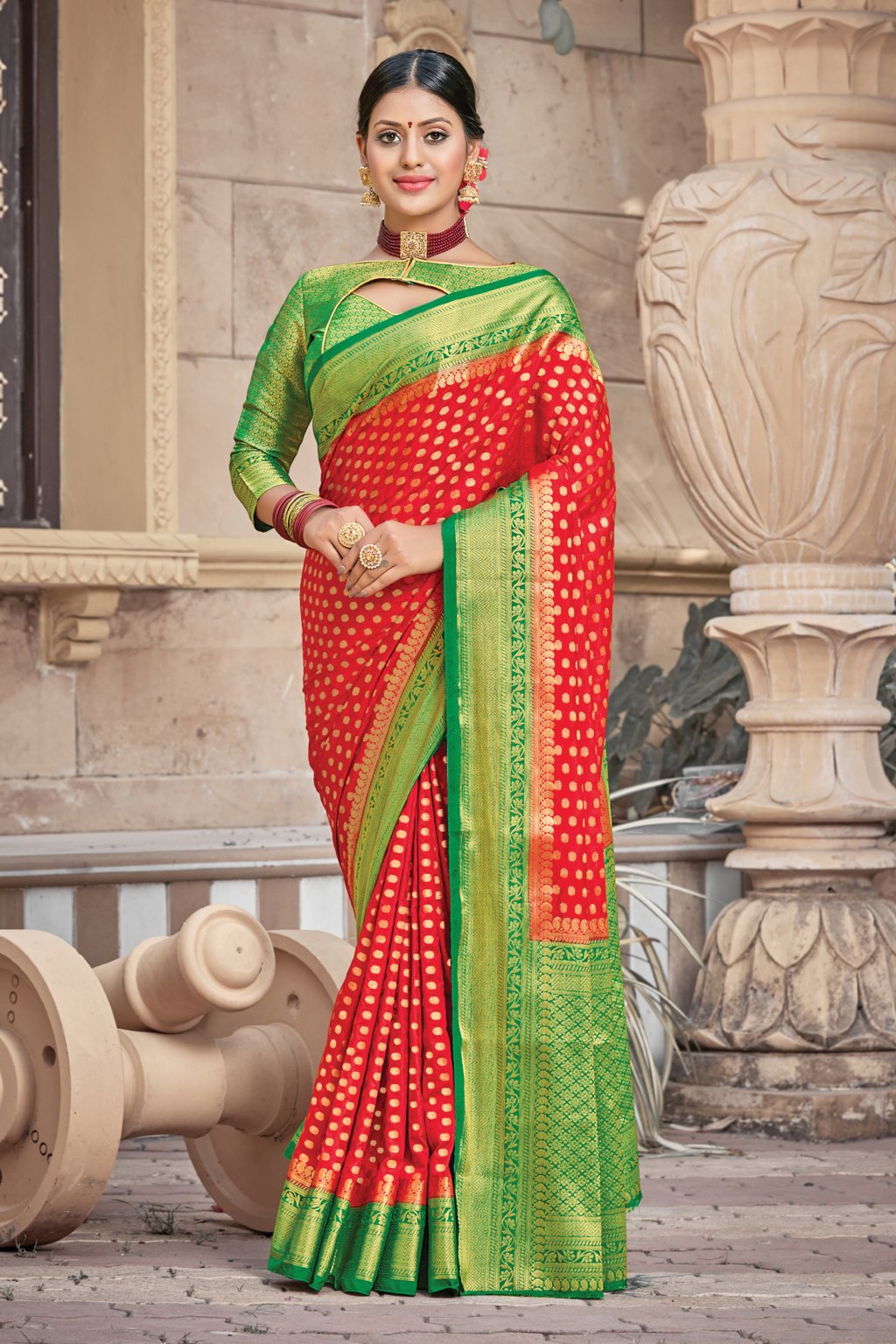 Women's Silk Zari Work Traditional Saree - Sangam Prints