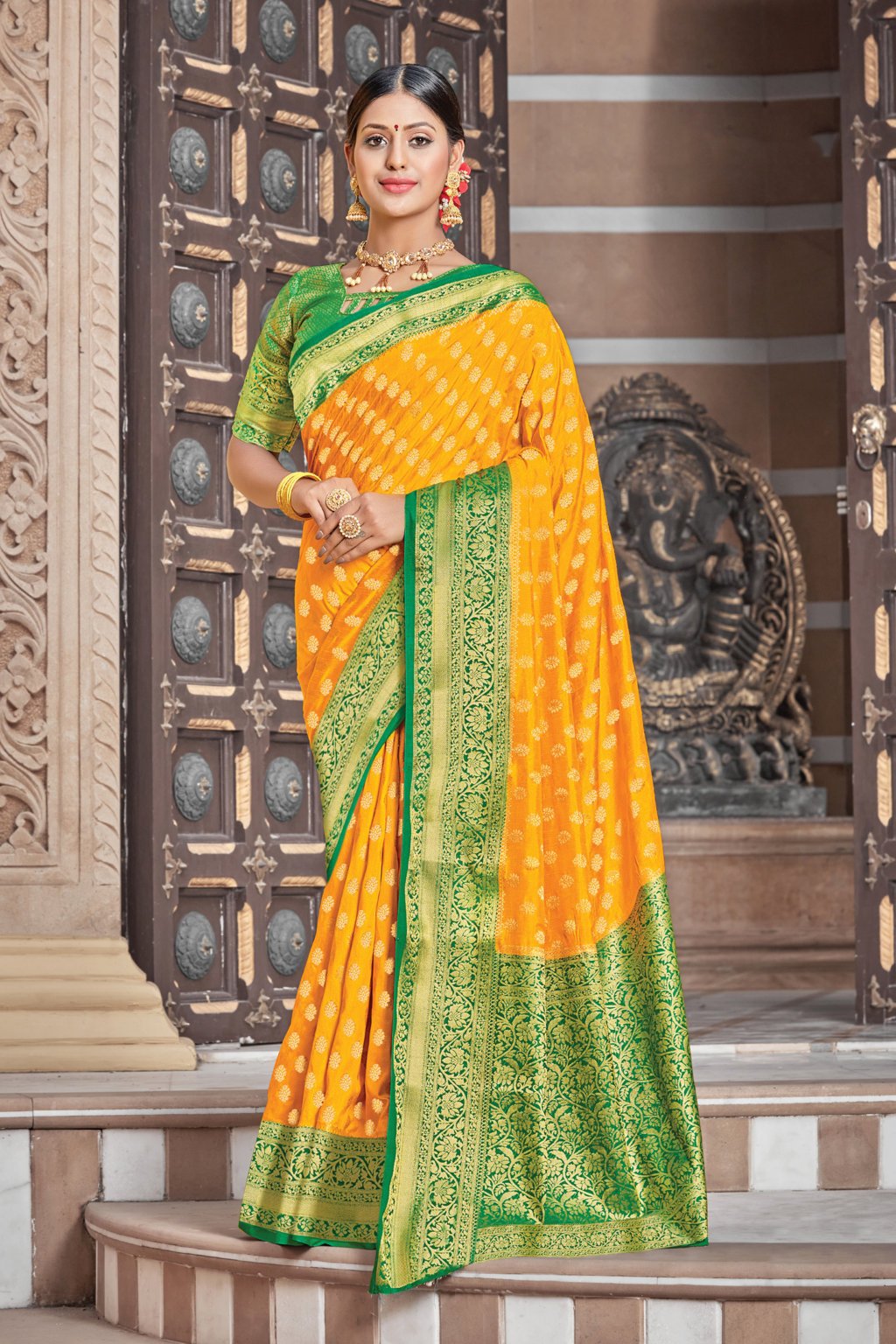 Women's Silk Zari Work Traditional Saree - Sangam Prints