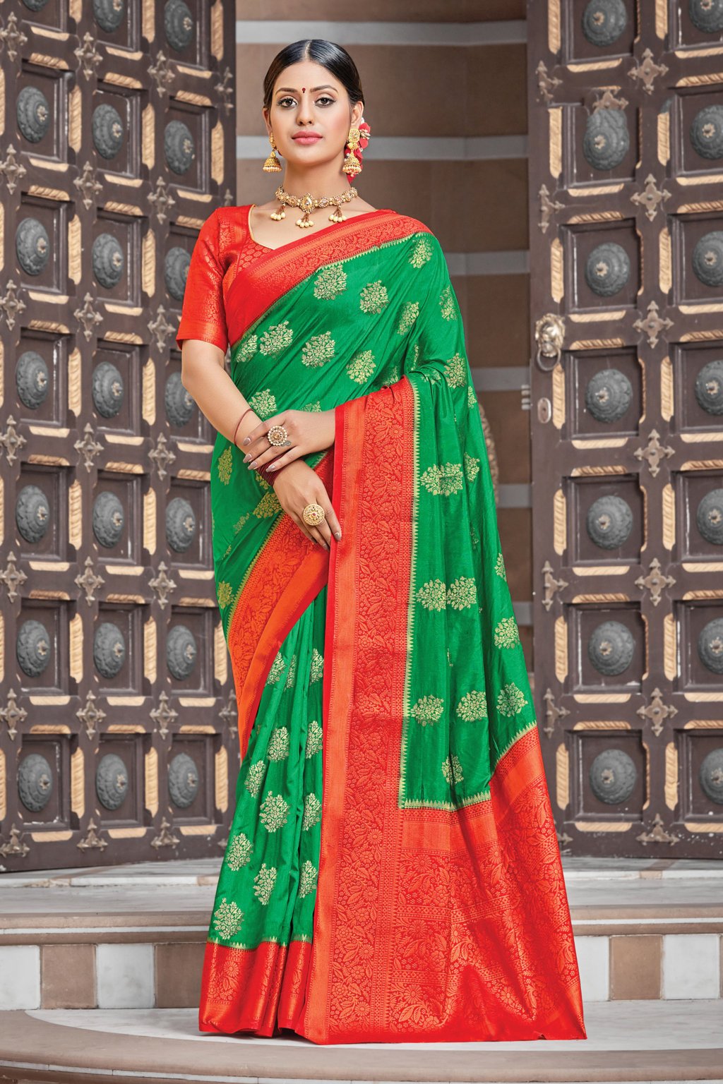 Women's Silk Zari Work Traditional Saree - Sangam Prints