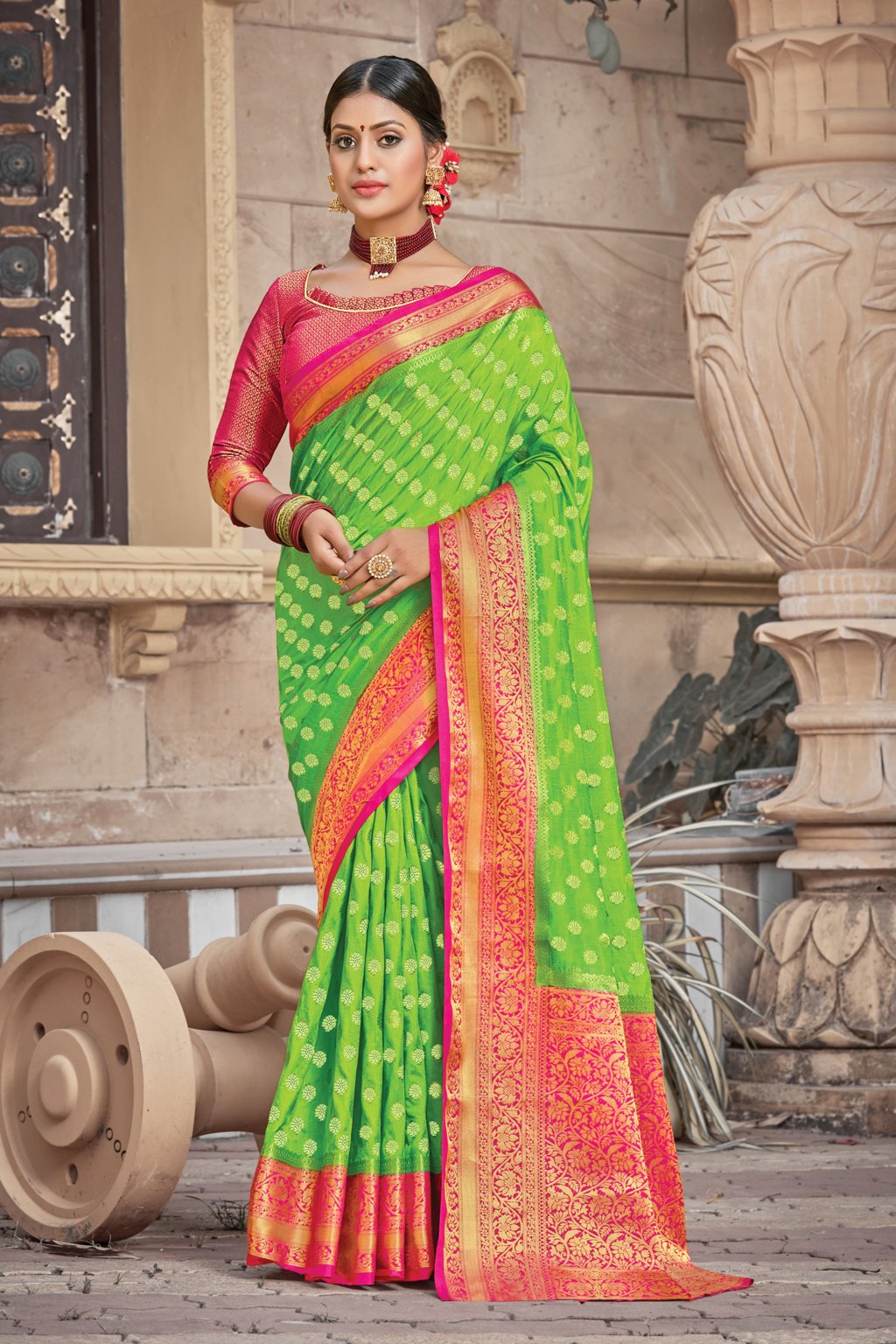 Women's Silk Zari Work Traditional Saree - Sangam Prints