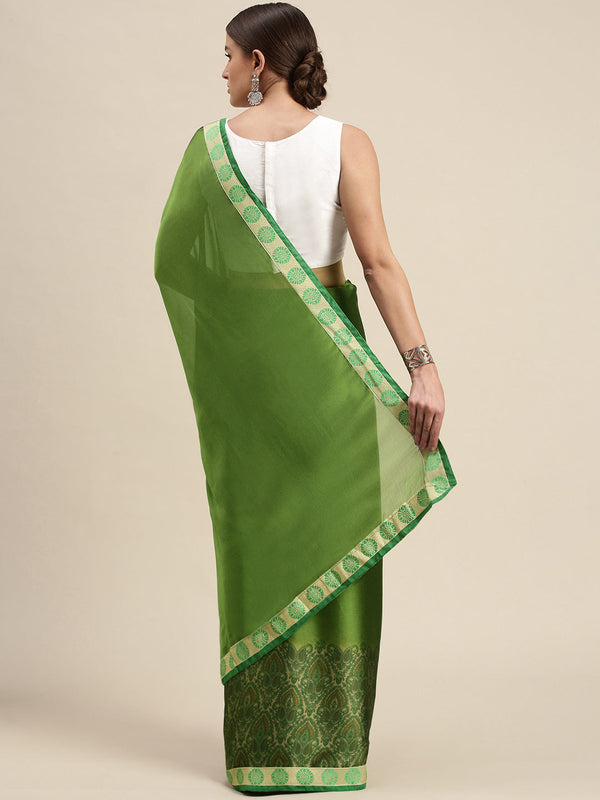 Women's Light Green Rangoli Silk Printed Daily Wear Saree - Sangam Prints