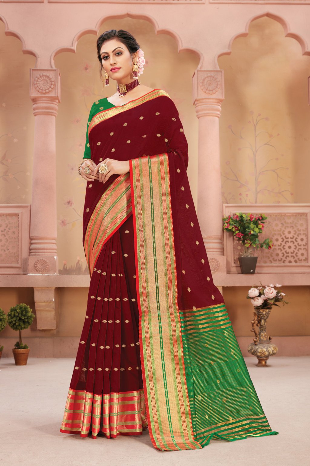 Women's Handloom Silk Woven Work Traditional Saree - Sangam Prints