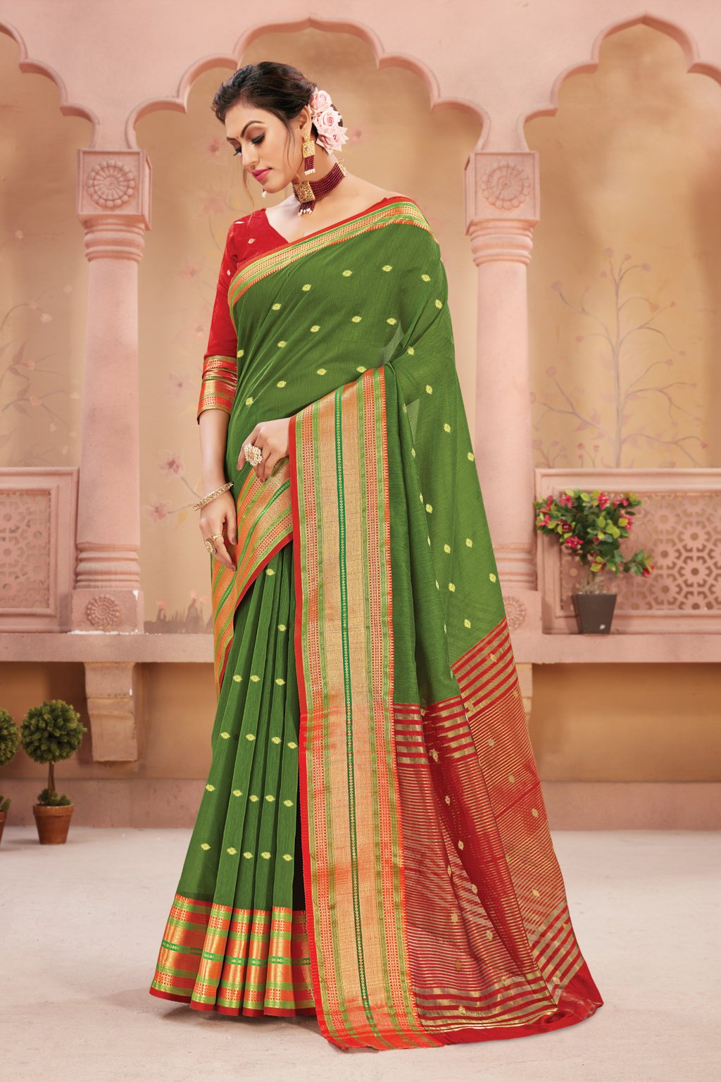 Women's Handloom Silk Woven Work Traditional Saree - Sangam Prints