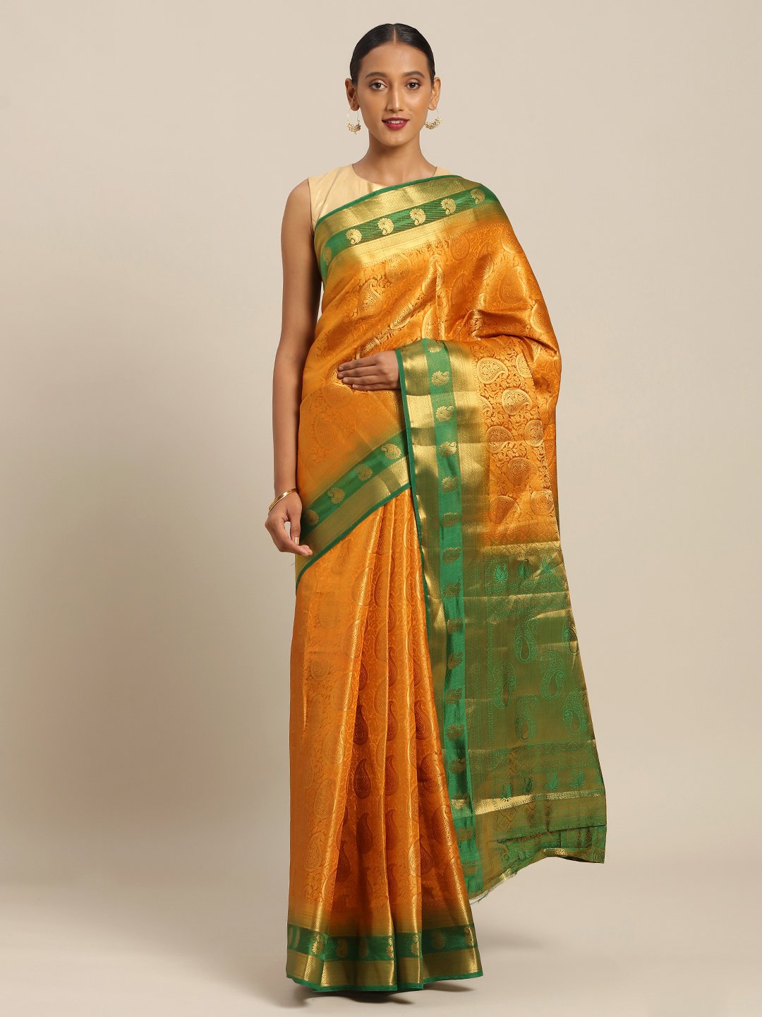 Women's Prints Silk Jacquard Traditional Saree - Sangam Prints