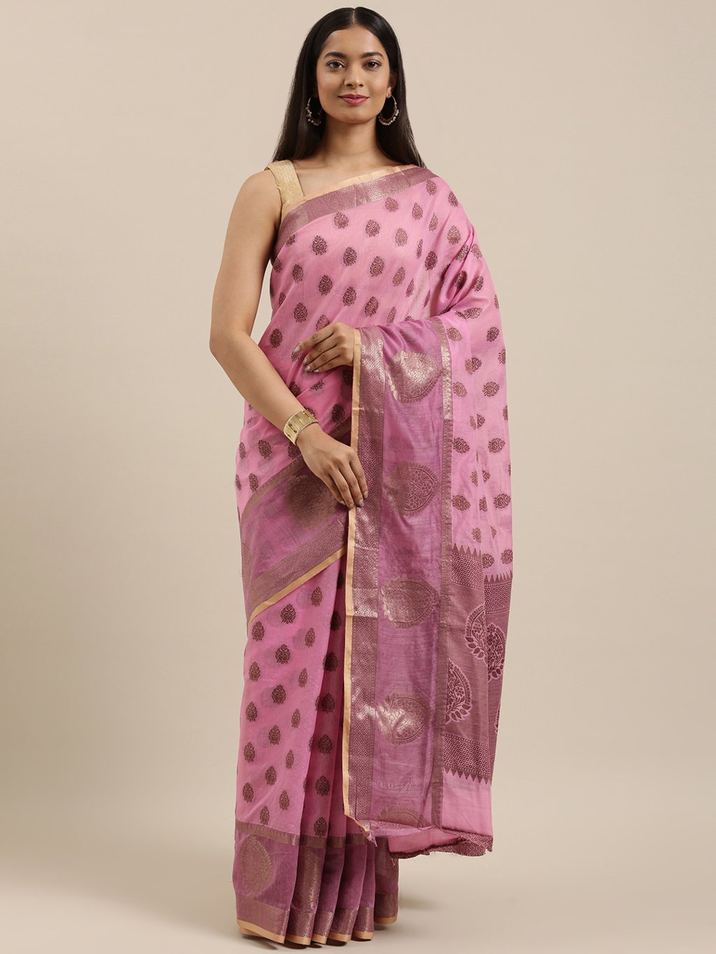 Women's Prints Cotton Handloom Woven Work Traditional Saree - Sangam Prints