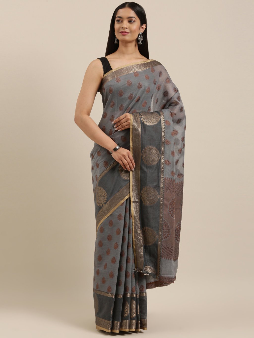 Women's Prints Cotton Handloom Woven Work Traditional Saree - Sangam Prints