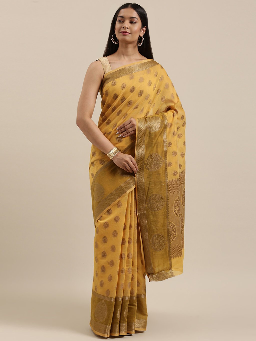 Women's Prints Cotton Handloom Woven Work Traditional Saree - Sangam Prints