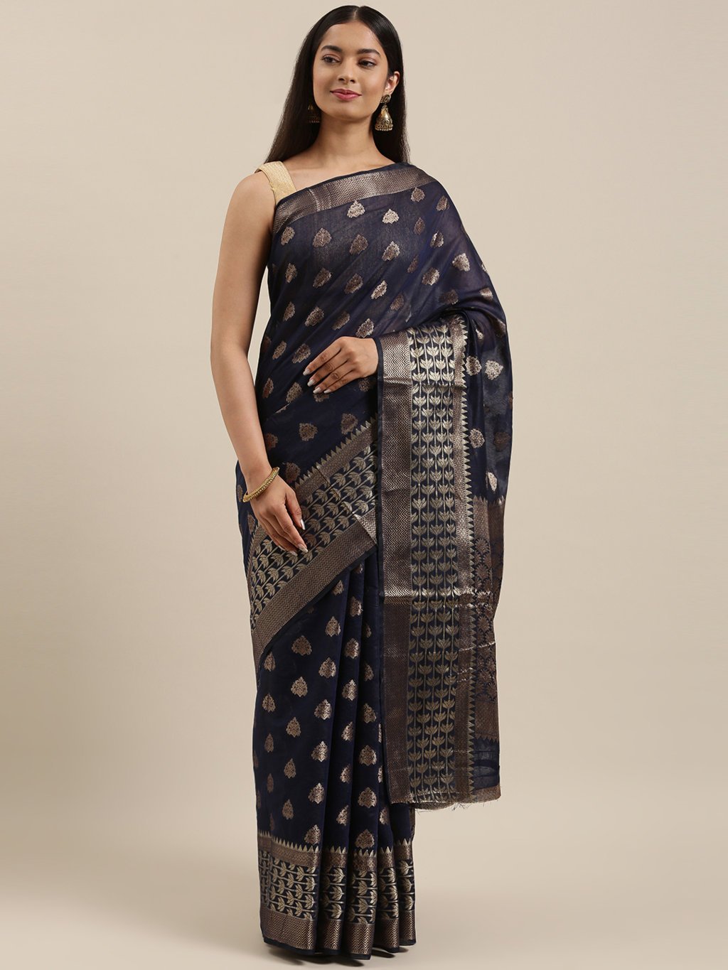 Women's Prints Cotton Handloom Woven Work Traditional Saree - Sangam Prints