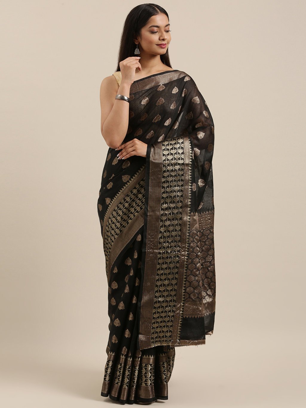 Women's Prints Cotton Handloom Woven Work Traditional Saree - Sangam Prints