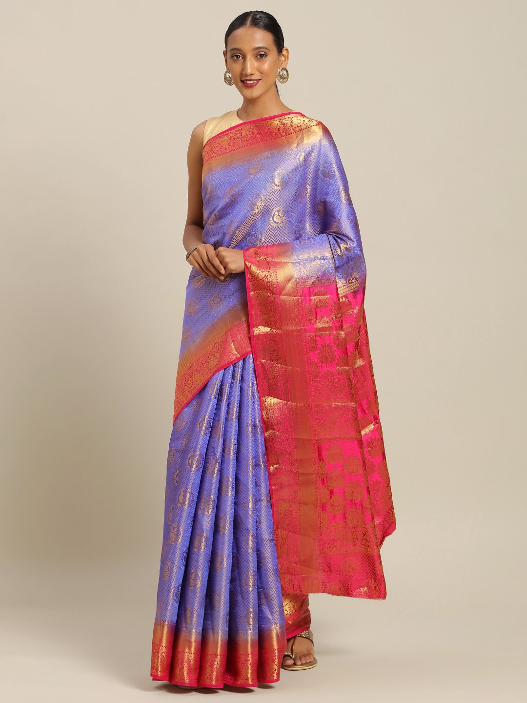 Women's Prints Silk Jacquard Traditional Saree - Sangam Prints