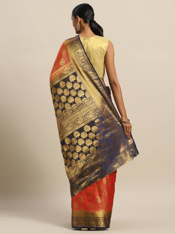 Women's Gajari Silk Jacquard Traditional Saree - Sangam Prints