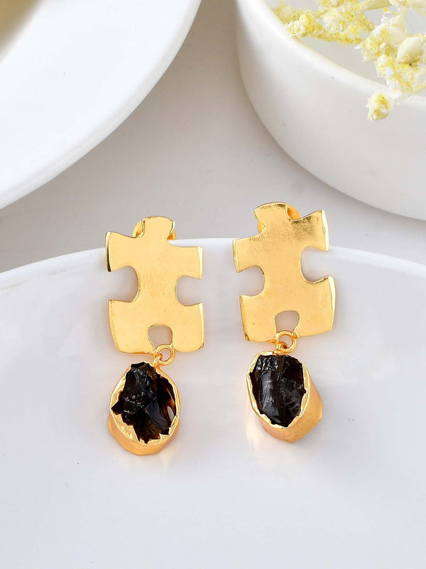 Women's Puzzle Rough Drop Earrings - Zurii Jewels