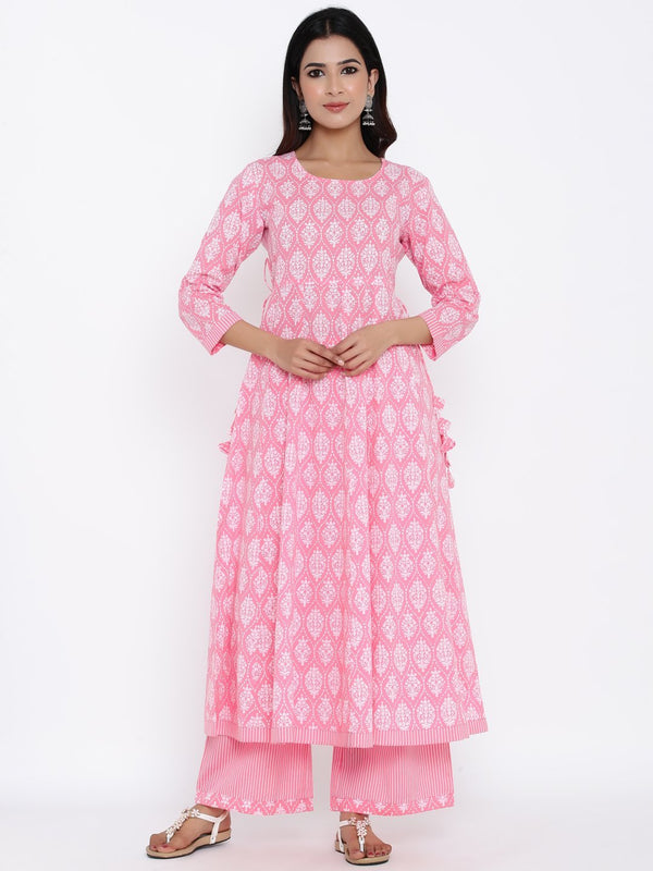 Women's Printed Anarkali Kurta & Palazzo set by Kipek- (2pcs set)