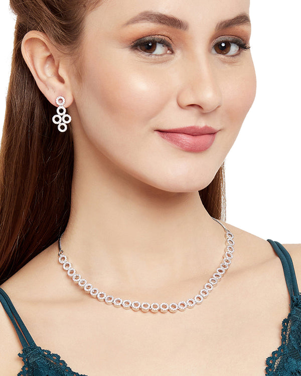 Women's Victorian Inspired Necklace Set From Sparkling Elegance - Voylla