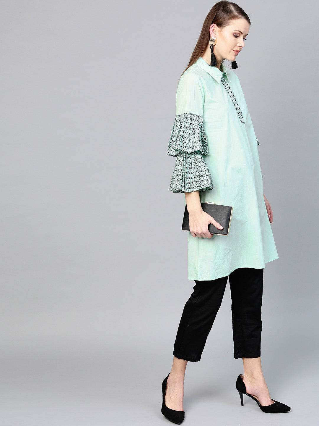 Sea Green Tunic-Indiakreations-JSYUFDGKU1880XS