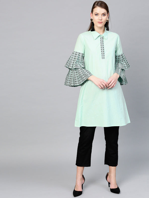 Sea Green Tunic-Indiakreations-JSYUFDGKU1880XS