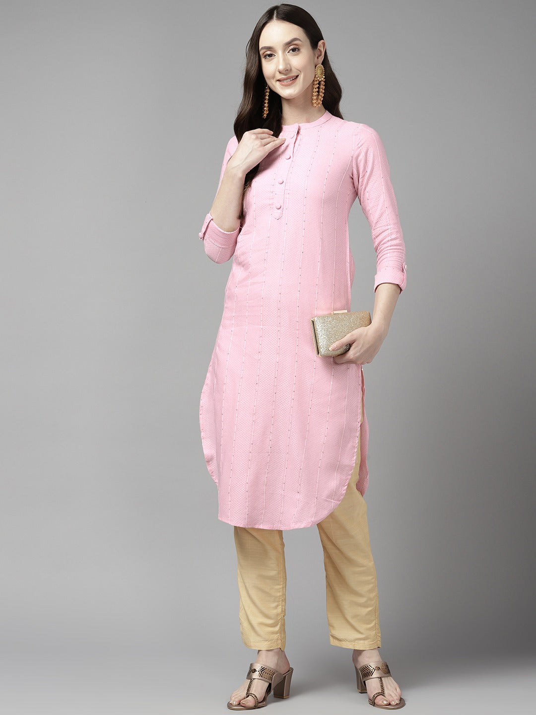 Striped Kurta-Indiakreations-JS9882KURPKS