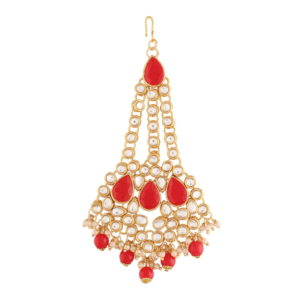 Women's 18k-gold-plated-beautiful-long-pearl-kundan-jhumar-passa-6 - I Jewels