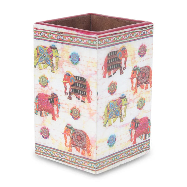 Colourful Elephants Pen Holder By India Kreations Decor