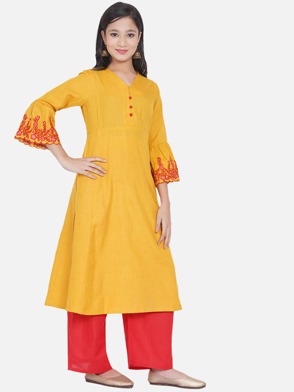 Girl's Kurta  With Palazos - Bitiya By Bhama