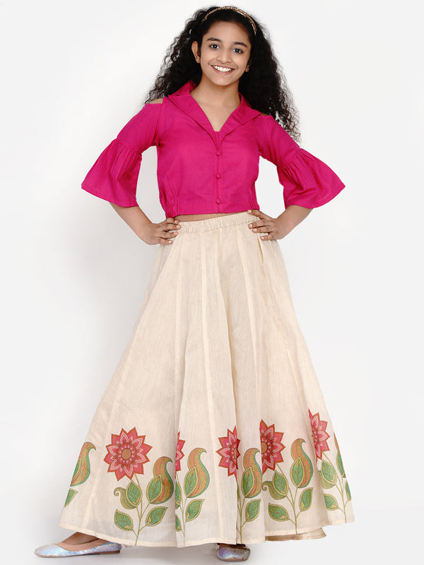 Girls Teens Block Printed Ready To Wear Lehenga & Blouse - Bitiya By Bhama