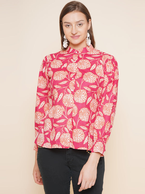 Jashvi Pink Floral Printed Top