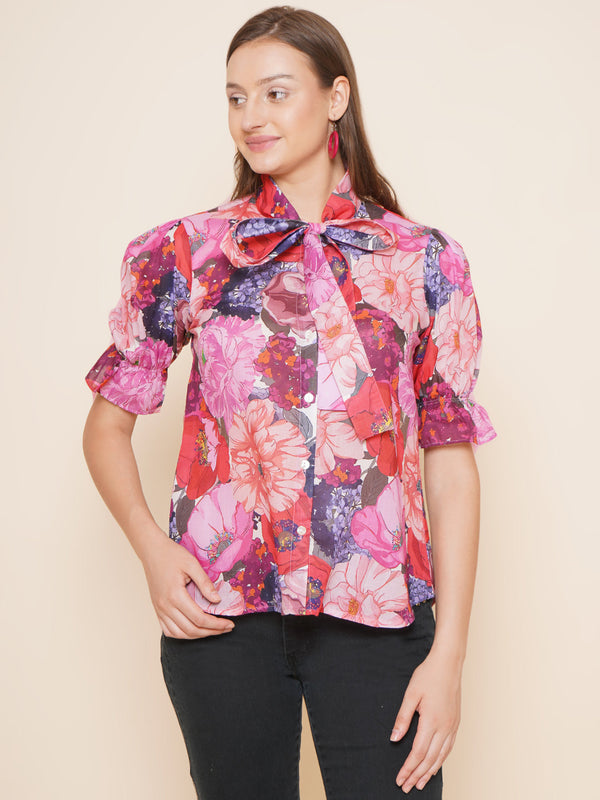 Jashvi Pink Floral Printed Top