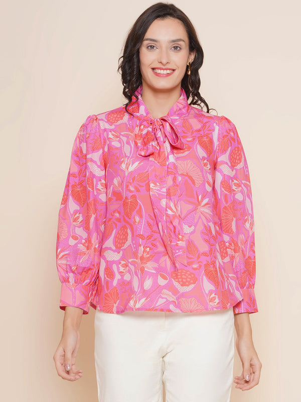 Jashvi Pink Floral Printed Top