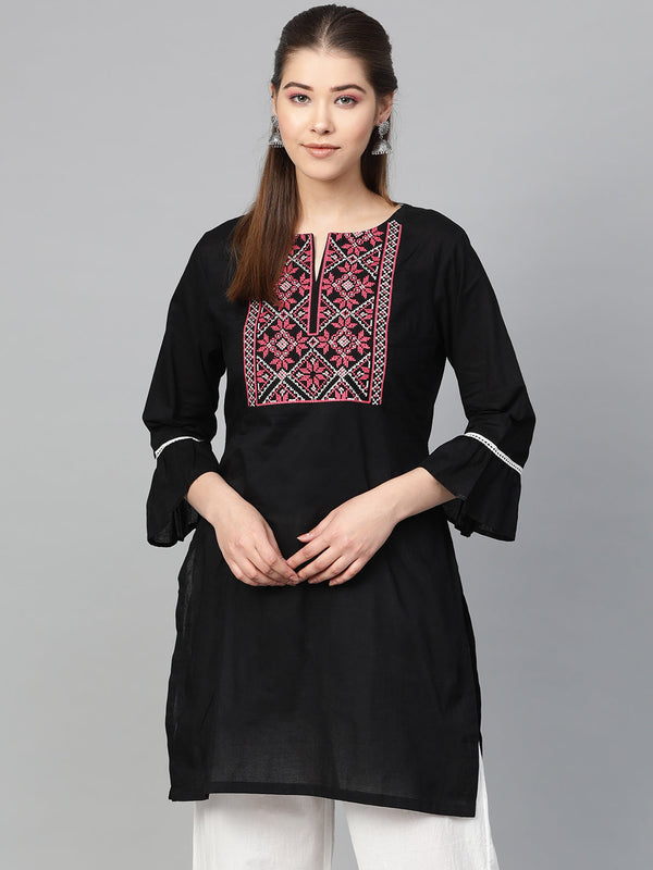 Jashvi Black Embroidered Tunic