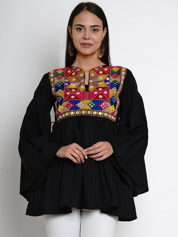 Jashvi Black Embroidered Tunic