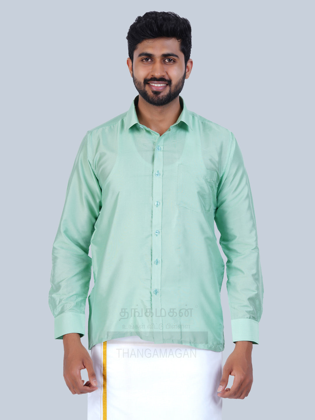 Men's Karishma Fullhand Shirt Only Pista  - Thangamagan