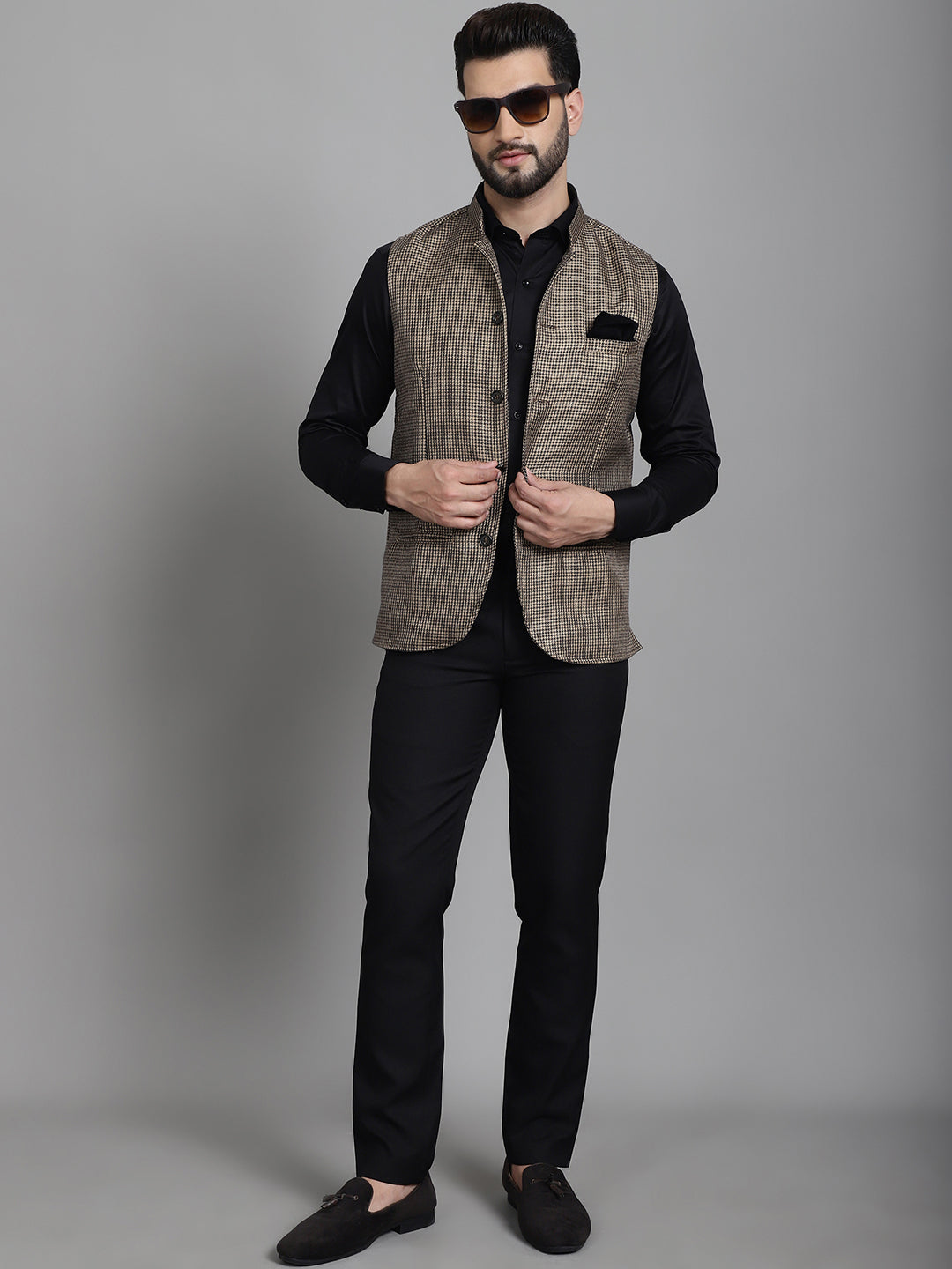 Men's Nehru Jacket With Welt Pockets - Even Apparels