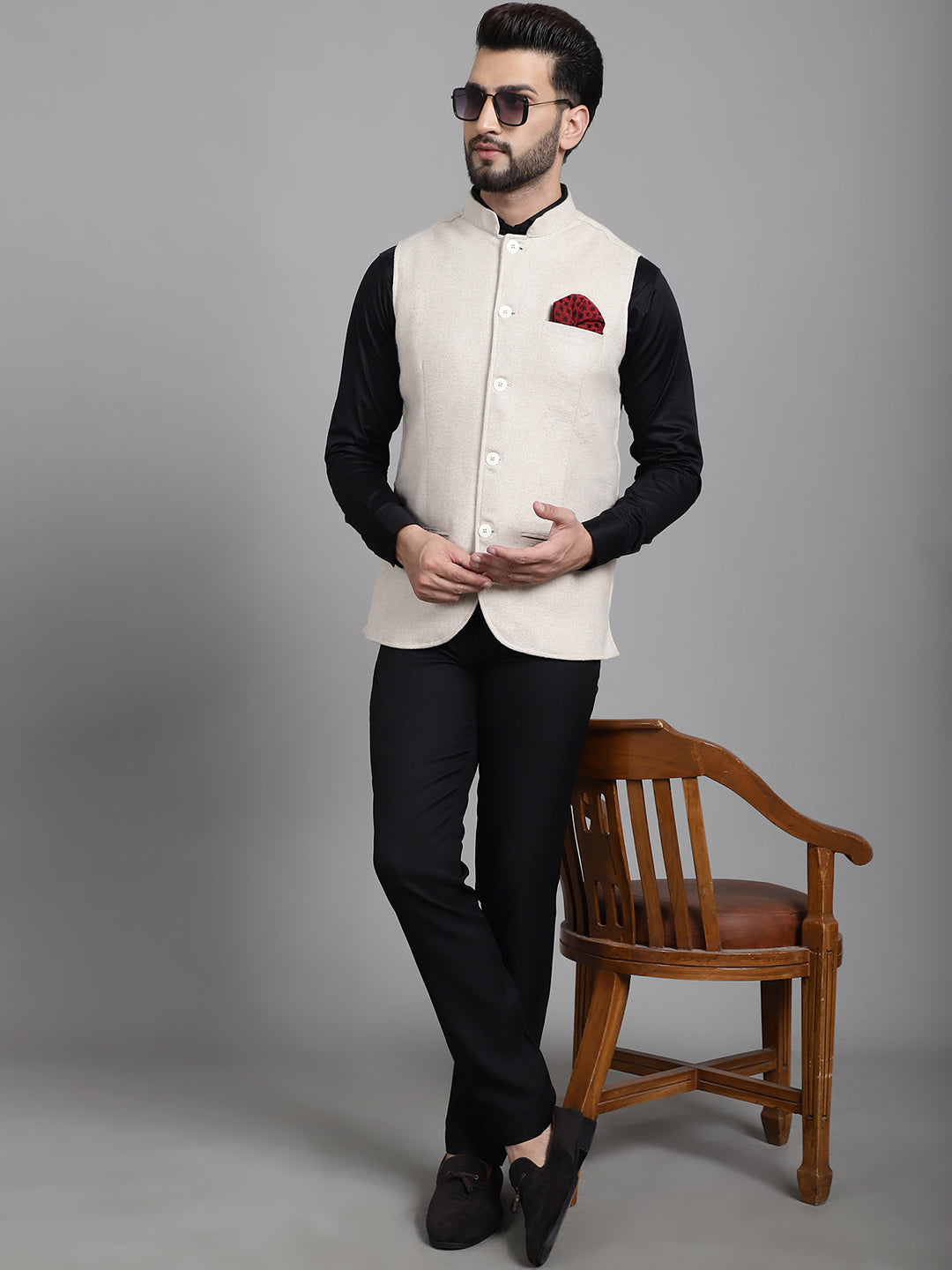 Men's Nehru Jacket With Welt Pockets - Even Apparels